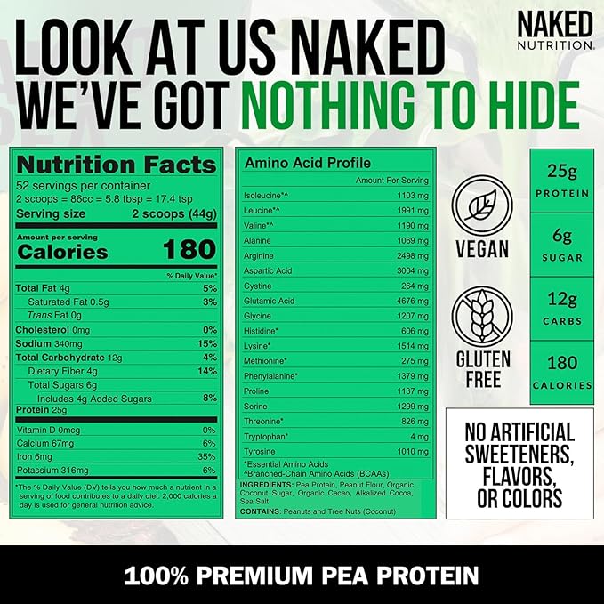 NAKED Pea - Chocolate Peanut Butter 52 Servings
