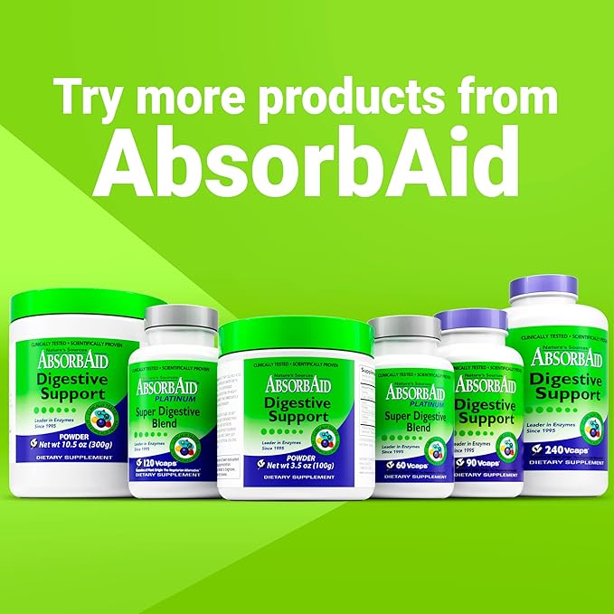 AbsorbAid Digestive Enzymes 100 grams, Proven 71%