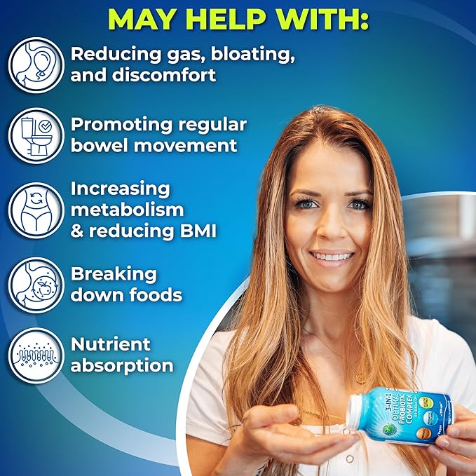 Probiotics with Digestive Enzymes and Prebiotic 3-In-1 Vegan 60 count