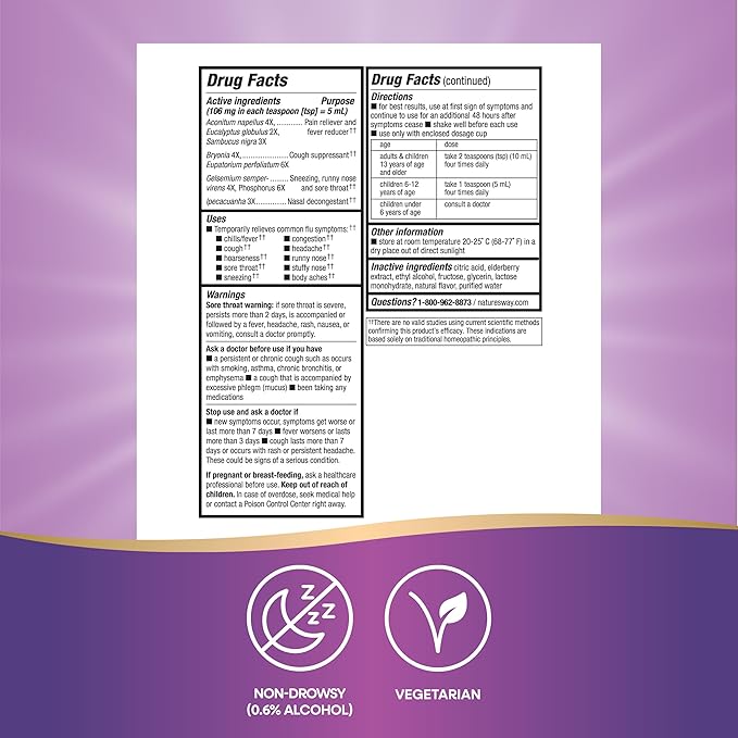 Nature's Way Sambucus Alpha CF Flu 3X and 4 Fl
