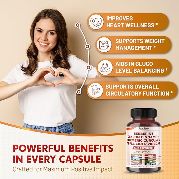 Berberine 8000mg Cinnamon 6000mg Apple Cider 3000mg Turmeric 3000mg -