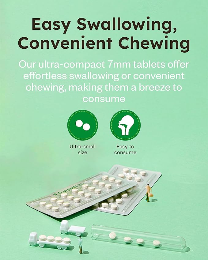 Family Probiotics Mini Tablets (84 Tablets, 28 Days) - Chewable Synbiotic Supplement for Smooth Bowel Movement. Improve Gut/Digestive Health. Organic Prebiotics.