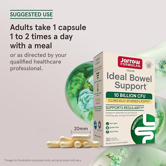 Jarrow Formulas Ideal Bowel Support, 10 30 Veggie 30 Day