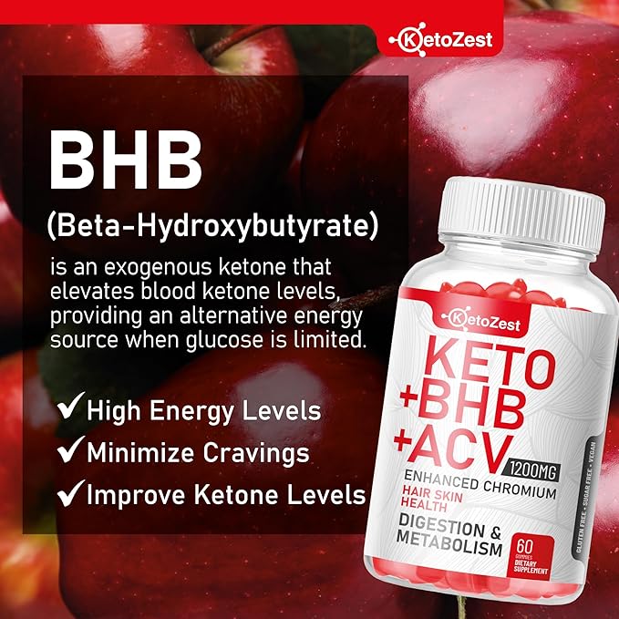 Keto ACV BHB Gummies - Apple Cider Vinegar with The Mother Supplement - Vitamin D3 Zinc Beetroot Pomegranate Chromium Beta Hydroxybutyrate - Vegan Sugar Gluten Free for Men Women