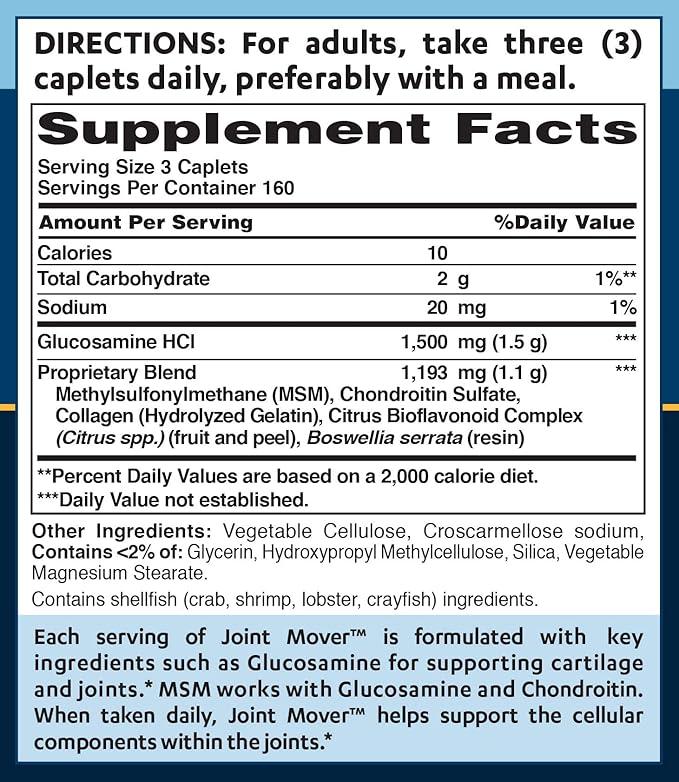 Vitamin World Double Strength Joint Mover 480 Caplets