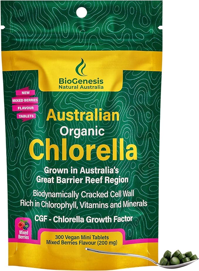 Organic Chlorella Mini Tablets, Australian (300, Mixed