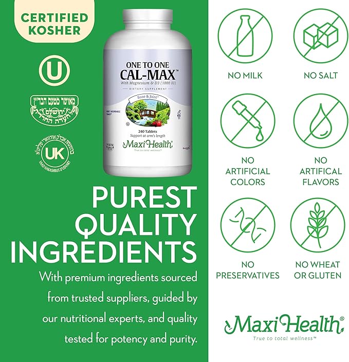 Maxi Health 500 mg Calcium Supplement D3 (1000 (1000 IU) (500 mg) 240 Tablets