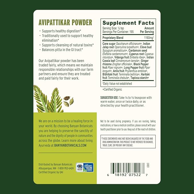 Banyan Botanicals Avipattikar Powder – Organic