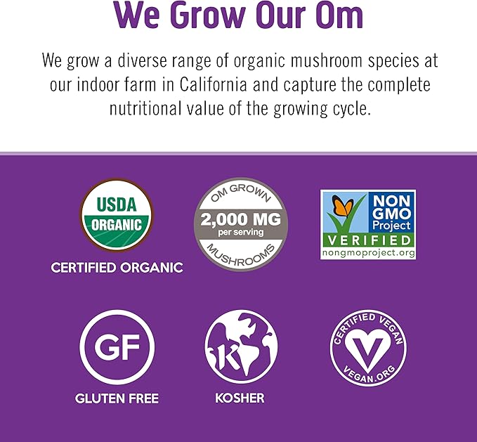 OM MUSHROOM SUPERFOOD Hot Chocolate Blend Mushroom Powder, 8.47 Ounce Canister, 30 Servings, Cocoa, 2g of Sugar, 25 Calories, Lion's Mane, Reishi, Chaga, Turkey Tail, Focus and Stress Support