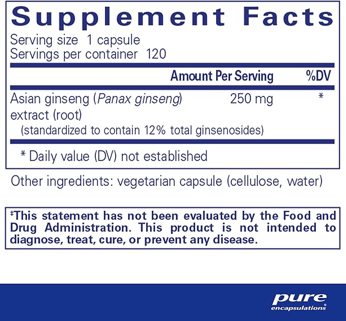 Pure Encapsulations Panax Ginseng 120 Capsules