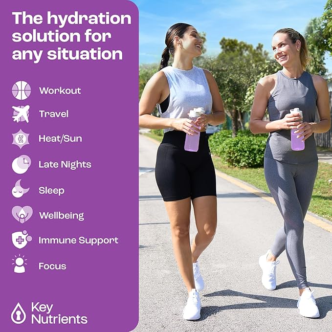 KEY NUTRIENTS Multivitamin Electrolytes Powder Packets - Delicious Acai Berry 40 Pack Hydration Packets - Travel Hydration Powder - No Sugar, No Calories, Gluten Free - Made in USA