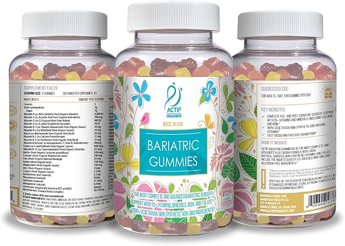 ACTIF Organic Bariatric Gummies with 25+ 90 Count