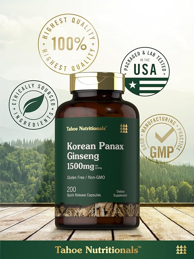 Korean Ginseng Extract Capsules 1500 mg 200 Capsules