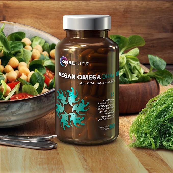 Vegan Omega DHA+EPA 8X More Omega-3, Omega-6, Omega-6, DHA,