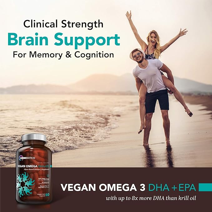 Vegan Omega DHA+EPA 8X More Omega-3, Omega-6, Omega-6, DHA,