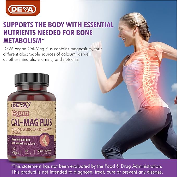 DEVA Vegan Calcium Magnesium Supplement Plus, 90-Tablets, 2-Pack 2-Pack