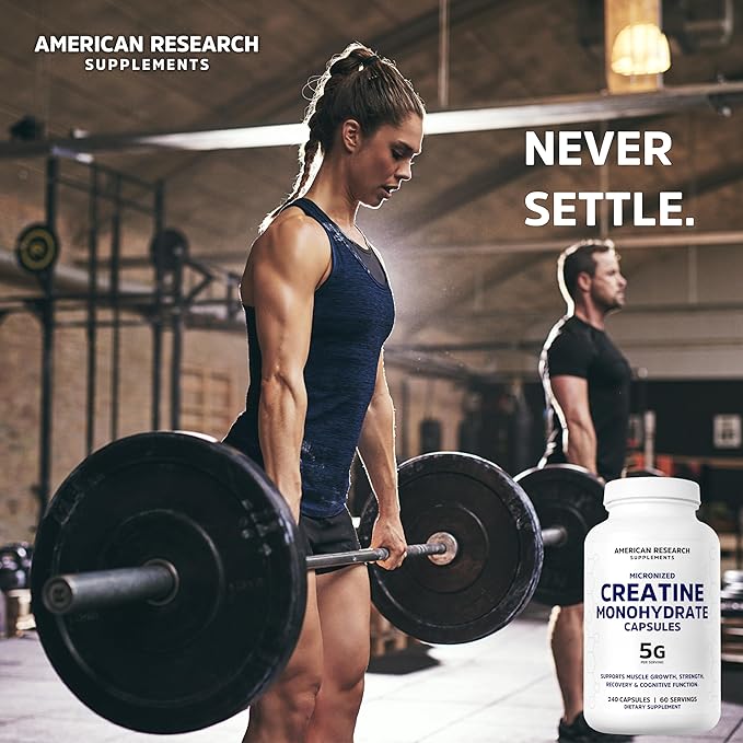 Creatine Monohydrate Capsules 5G | 60 Servings | Vegan | Micronized Creatine Pills 5000mg | 4 Capsules per Serving | 240 Capsules | Creatine Pills For Men & Women | Muscle Building | 2 Months Supply