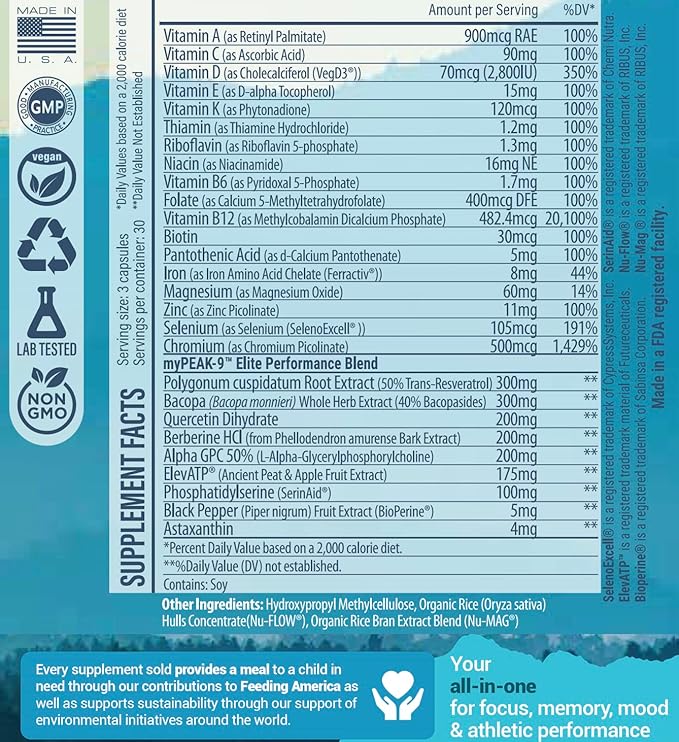 Wellness Award-Winning Vegan Multivitamin with ElevATP 90 Count