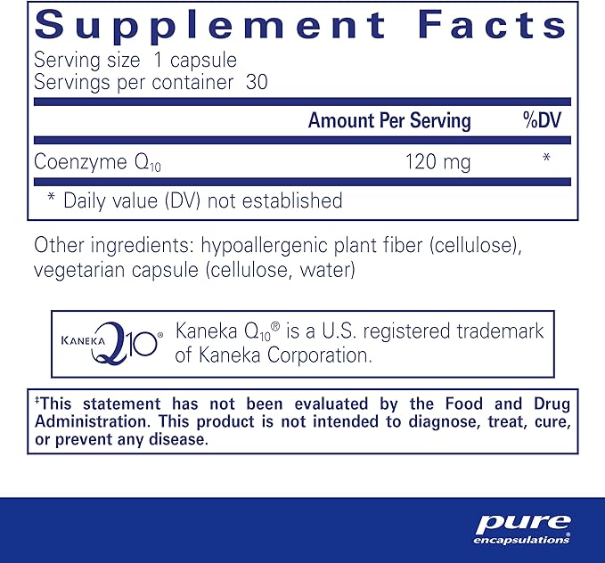 Pure Encapsulations CoQ10 120 mg Q10 Supplement 1-Month Supply