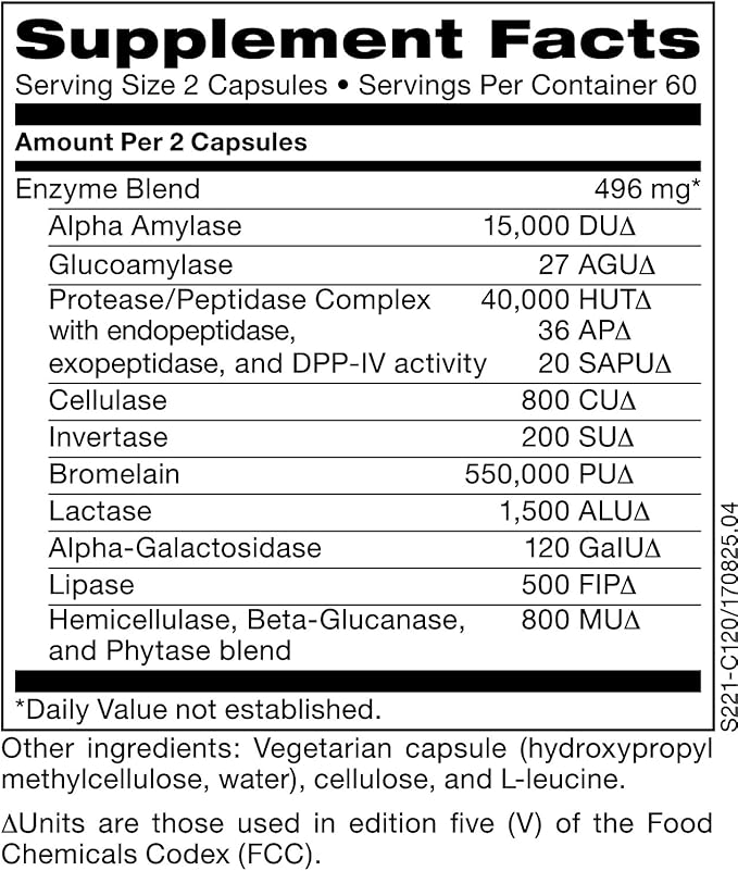Klaire Labs Vital-Zymes Forte (120 Capsules)