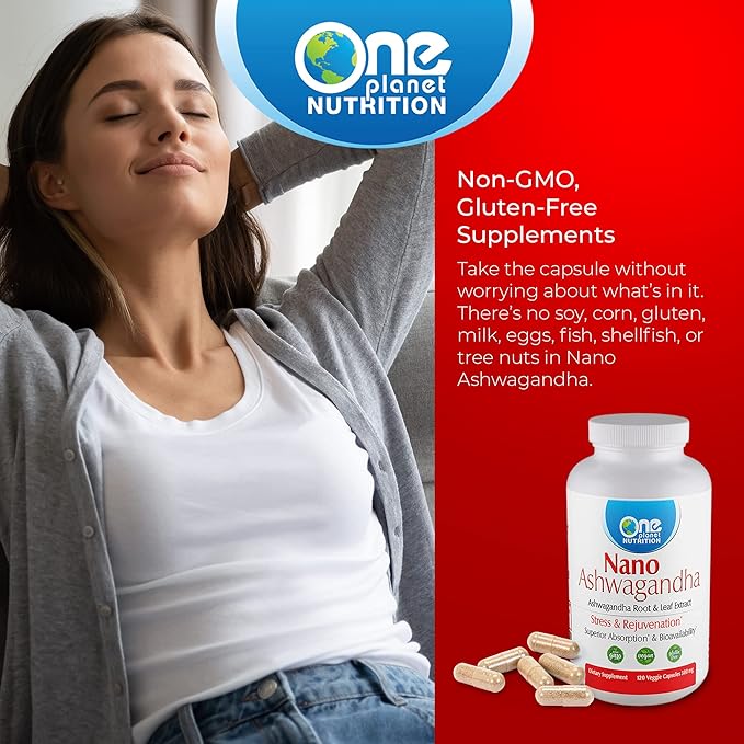 Nano Ashwagandha, 500 mg Ashwagandha Leaf 120 Capsules