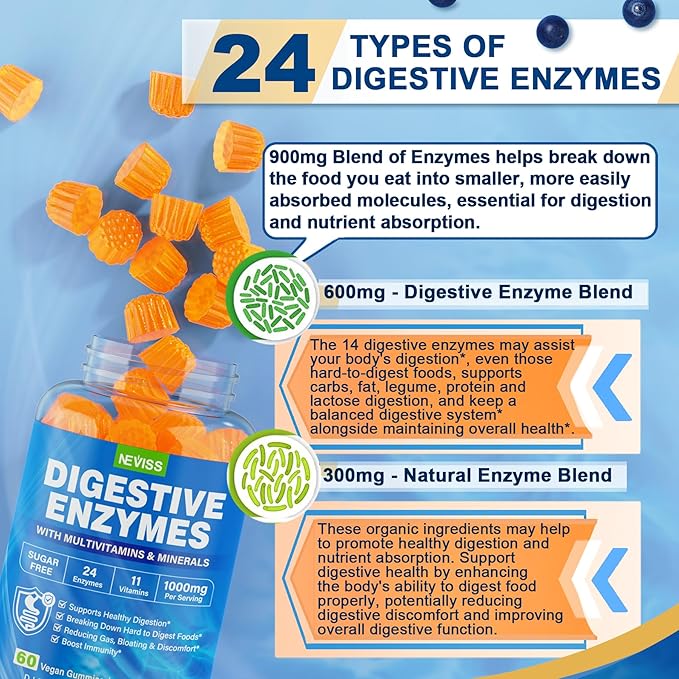 1Pack Digestive Enzymes Supplement Gummies 24 Most