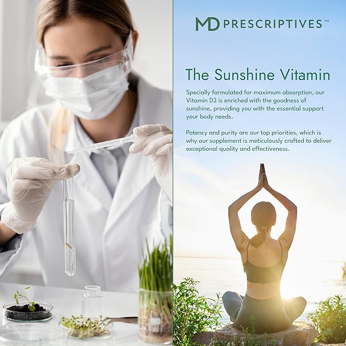 Vitamin D3 180 Gelcaps - Maximum Absorption for Strong Bones, Muscle & Immune Support, Non GMO Vegetarian Softgels, 125 mcg (5,000 IU)
