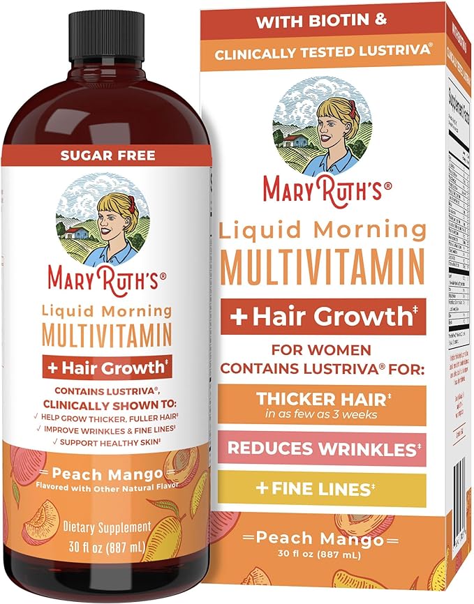 MaryRuth's Liquid Multivitamin + Lustriva® Hair Growth 10000mcg | 18+ | 30 Fl