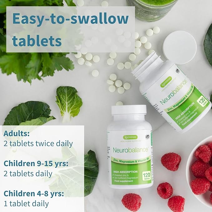 Neurobalance, High Absorption Zinc Magnesium B6 24mg, Oxide-Free B6, 240 240 Tablets,