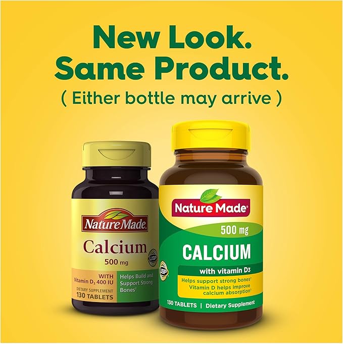 Nature Made Calcium 500 mg D3, Dietary 130 Tablets