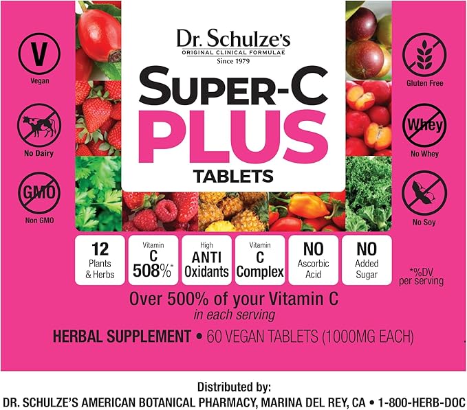 Dr. Schulze's | Super-C Plus | 60 Chewable (1000 mg)