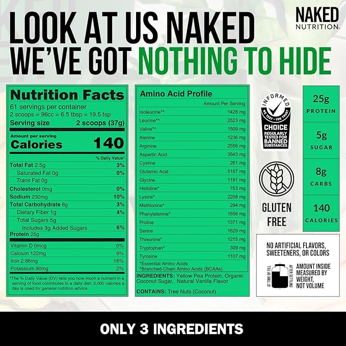 NAKED Pea - Vanilla Pea Protein 5lb Bulk,