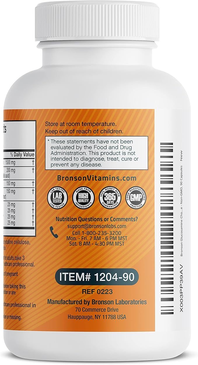 Bronson Glucosamine Chondroitin Turmeric & MSM 90 Capsules