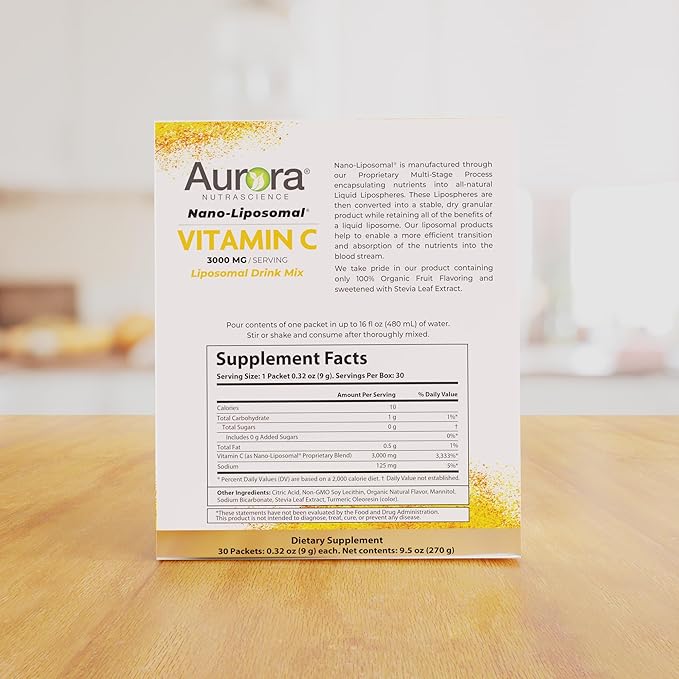Aurora Nutrascience, Nano-Liposomal Vitamin C, Vitamin 3,000 mg