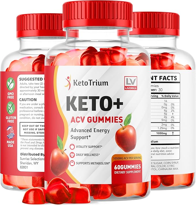 Keto Trium Keto ACV Gummies Advanced Formula, 60 Gummies for 1 Month
