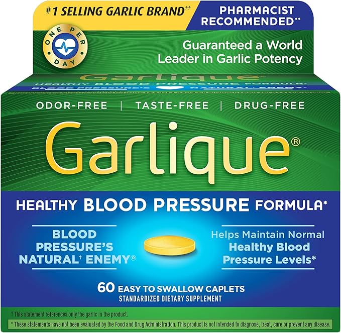 Garlique Garlic Extract Supplement, Healthy Blood 60 Caplets