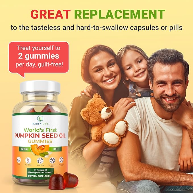 Sugar-Free Pumpkin Seed Oil Gummies (4,000mg/serving) Acids-60 Chews