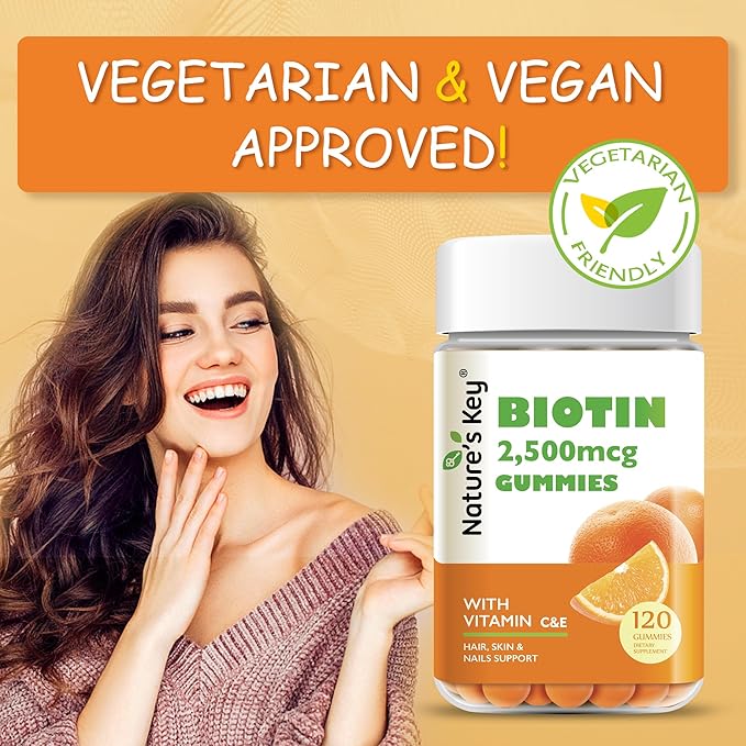 Nature's Key Biotin Gummies with Vitamin 120 Count
