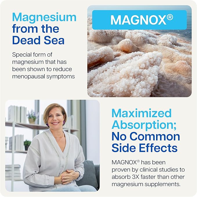 MAGNOX Lady Magnesium Supplement B6, B1, B1, B12, B12, D, 60 Capsules