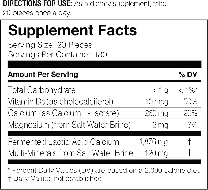 Umeken Mineral L-Cal Supplement, Large bottle, 6 month D3 and 360g, 3600 3600 Balls 6)