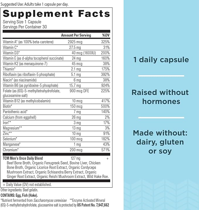 Ancient Nutrition Multivitamin for Men, Ancient 30 Ct, K2, Fenugreek