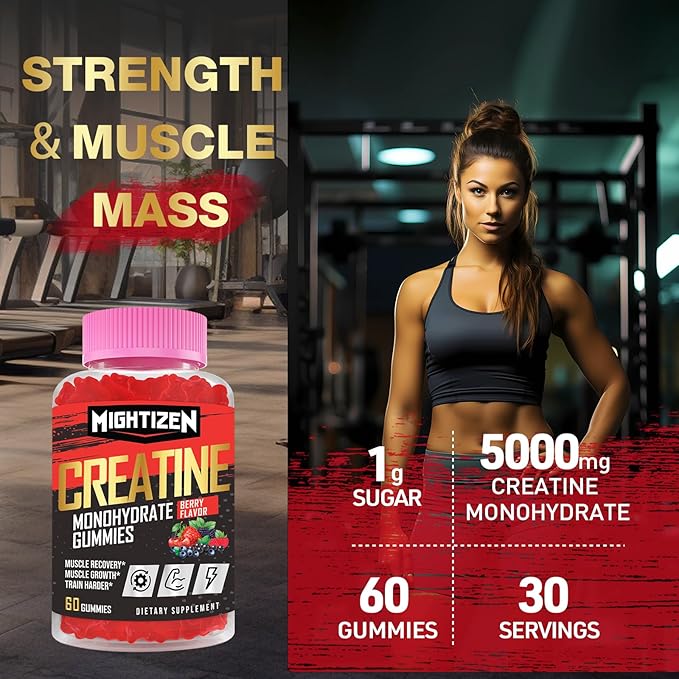 Creatine Monohydrate Gummies Complex 5000mg B12 for 5 Pack)