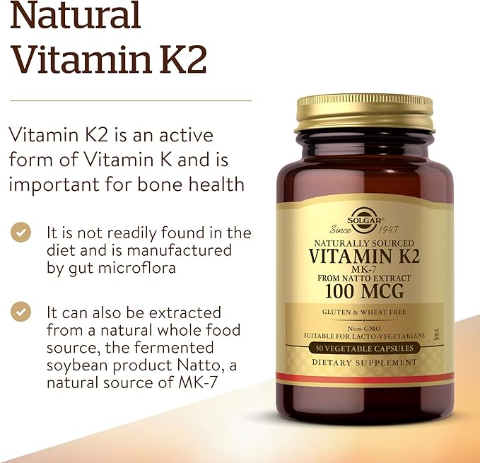 Solgar Vitamin K2 MK7 100mcg Vegetable 50 Count