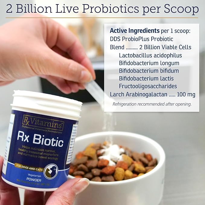 Rx Vitamins Rx Biotic Probiotics for Dogs & Cats - Digestive Supplement for Pets - 2.12 oz