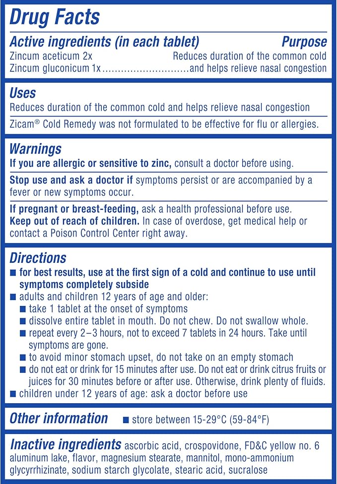 Zicam Cold Remedy Zinc Rapidmelts, Citrus 25 Count 1)