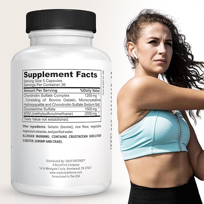 Glucosamine with Chondroitin & MSM Joint Supplement 180 Capsules,
