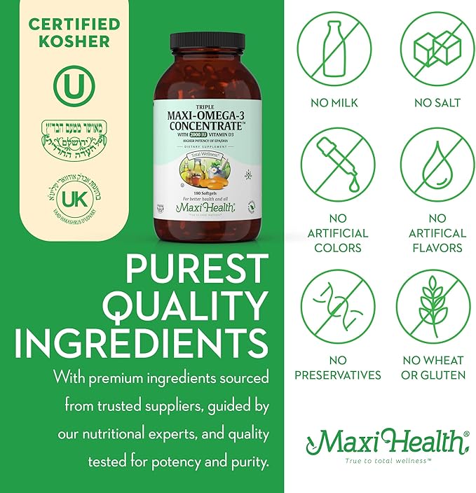 Omega 3 Supplement Omega-3 Fish D3 - 180 Softgels
