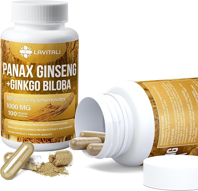 Ginseng & Ginkgo Biloba 100 Veggie 100% Natural