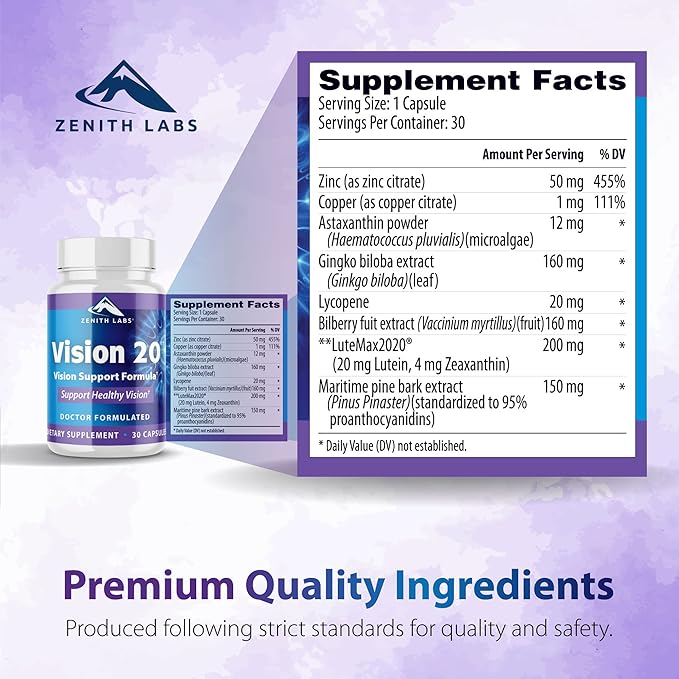 Zenith Labs Vision 20 Lutein & Zeaxanthin 3 Pack