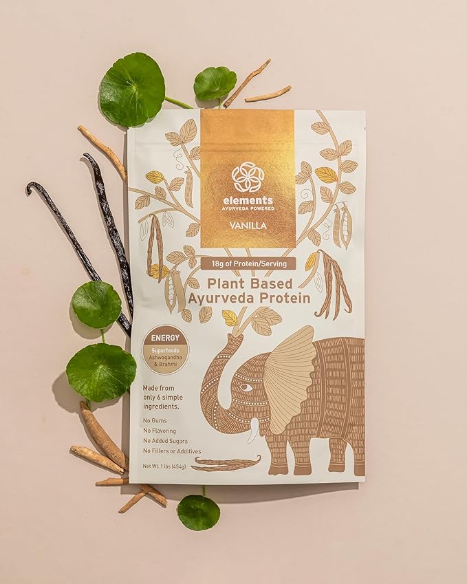 Elements Plant Based Vegan Vanilla Protein Powder 1lb - 14 Servings